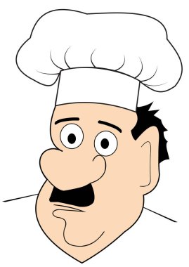 Aşçı şapkalı bir adamın başı