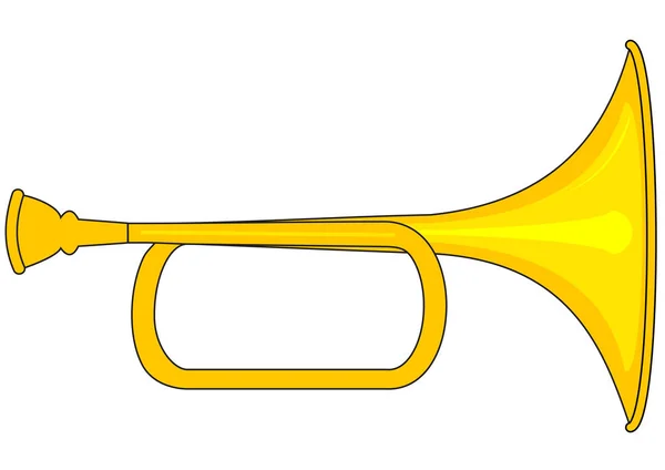 Small brass trumpet — Stock Vector