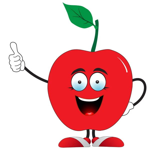 Pomme rouge dit super — Image vectorielle