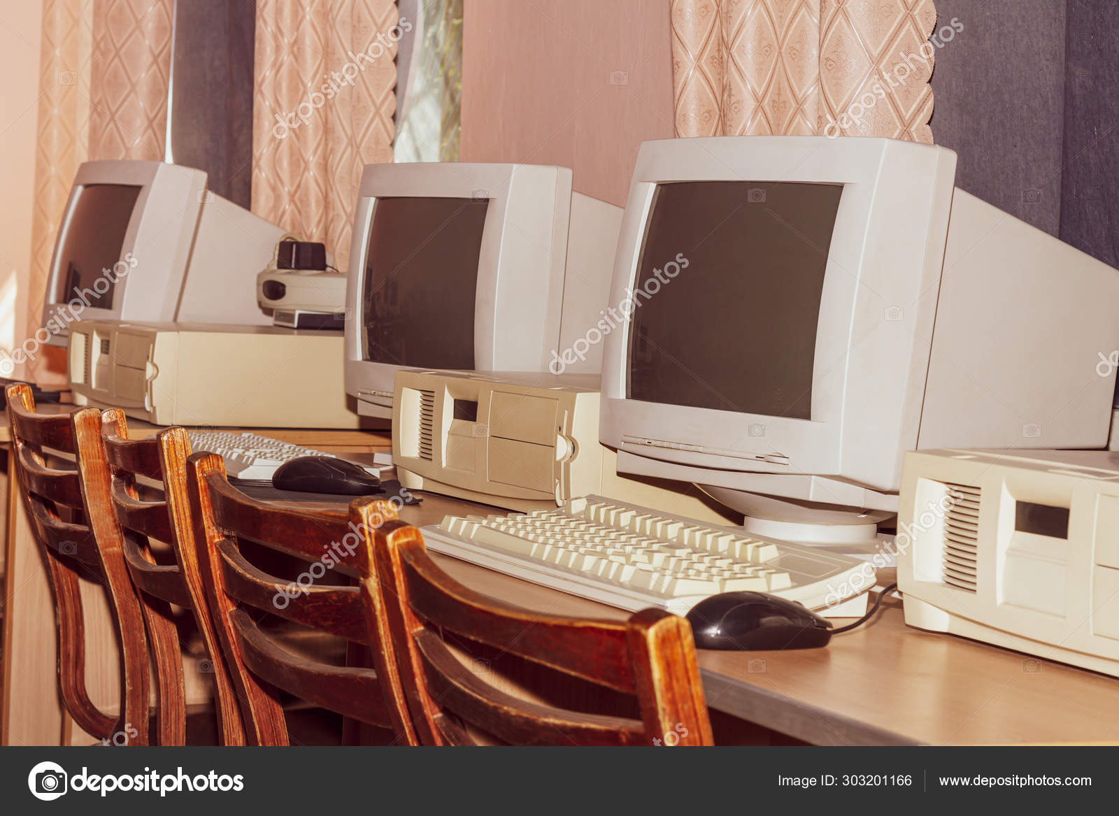 Retro computer room — Stock Photo © rolaks #303201166