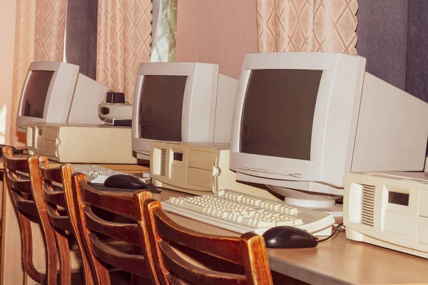 Sala komputerowa retro — Zdjęcie stockowe