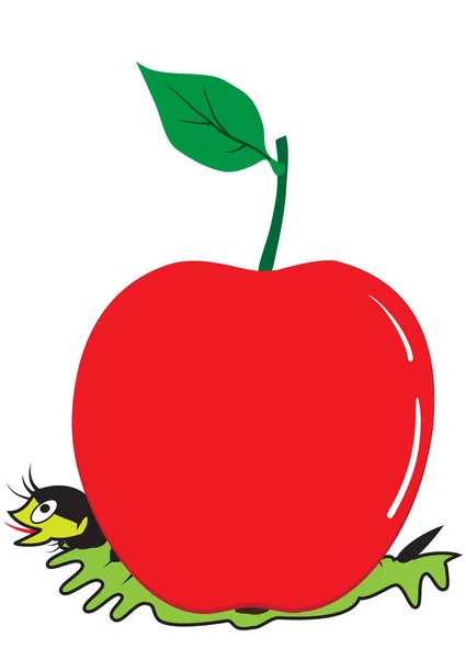 Manzana prensada oruga — Vector de stock