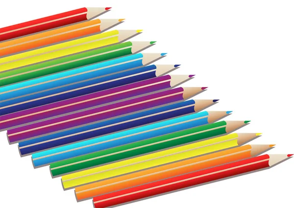 Uppsättning färgpennor — Stock vektor