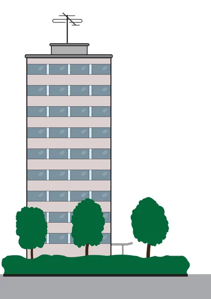 Multi Storey Residential Building — Stock Vector