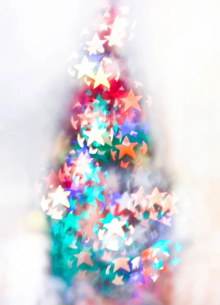 Blaue Lichtfunken Christbaum Fichtenlichter Hintergrund — Stockfoto