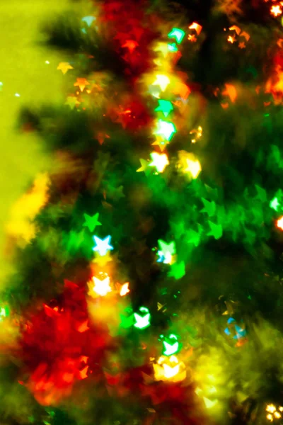 Sfumate Scintille Luce Albero Cristallo Luci Abete Rosso Sfondo — Foto Stock