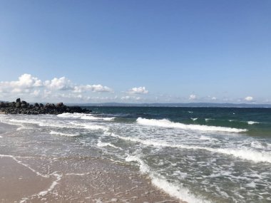 View of beach and clouds
