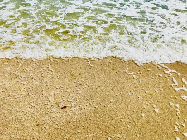 Plage Mer Dans Lumière Lumineuse Soleil — Photo