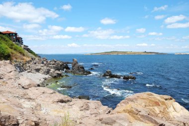 Sozopol, Bulgaristan - 25 Haziran 2018: Süzebolu 35 km güneyinde Burgaz Güney Bulgar siyah deniz sahilinde bulunan bir antik sahil yeridir.