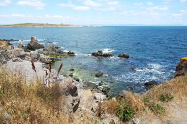 Deniz manzaralı, Sozopol, Bulgaristan kasabadan.