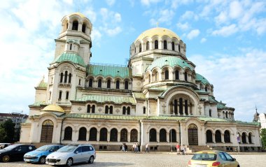 Sofia, Bulgaristan - 01 Temmuz 2018: The St. Alexander Nevsky Cathedral bir Bulgar Ortodoks Katedrali Sofya, Bulgaristan'ın başkenti olduğunu.