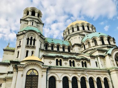 Sofia, Bulgaristan - 01 Temmuz 2018: The St. Alexander Nevsky Cathedral bir Bulgar Ortodoks Katedrali Sofya, Bulgaristan'ın başkenti olduğunu.