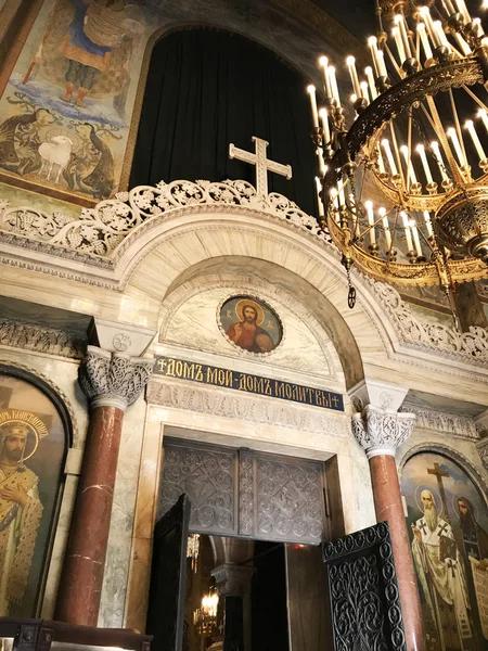 Sofia Bulgaria July 2018 Alexander Nevsky Cathedral Bulgarian Orthodox Cathedral — Stock Photo, Image