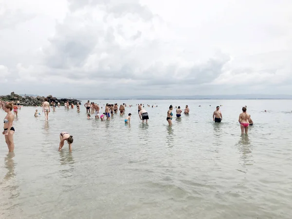 Pomorie Bulgaria June30 2018 People Beach — Stock Photo, Image