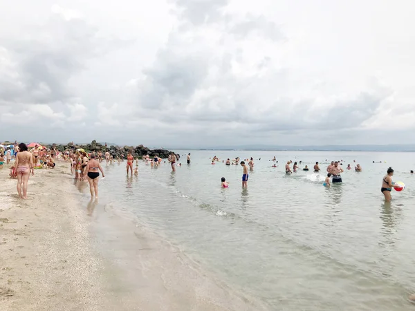 Pomorie Bulgaria June30 2018 People Beach — Stock Photo, Image