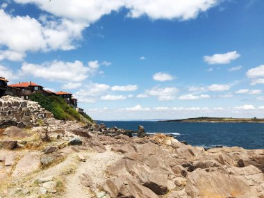 Deniz manzaralı, Sozopol, Bulgaristan kasabadan.