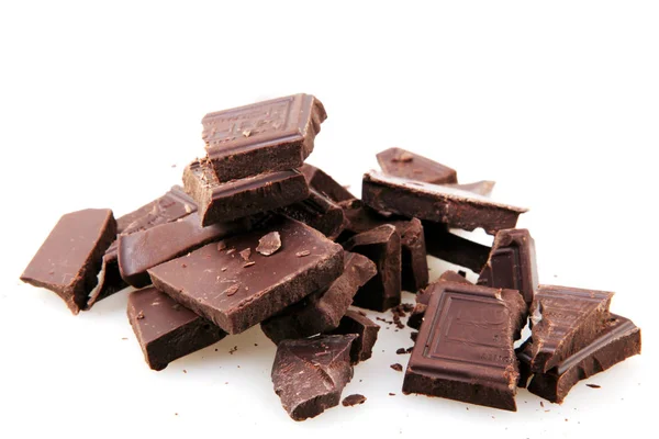 Čokoláda Izolované Bílém Pozadí — Stock fotografie