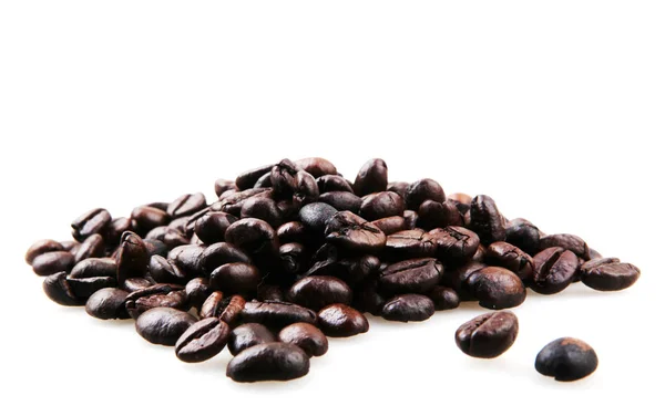 Kaffeebohnen Isoliert Auf Weiß — Stockfoto