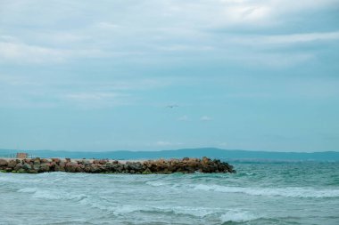 Bulgaristan 'ın Pomorie kentinden Güzel Deniz Manzarası.
