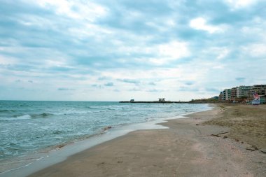 Bulgaristan 'ın Pomorie kentinden Güzel Deniz Manzarası.