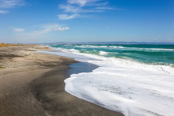 Bulgaristan Pomorie Kentindeki Güzel Sahil Nanılmaz Deniz — Stok fotoğraf