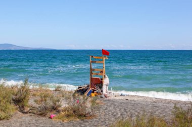 Bulgaristan 'ın Pomorie kentinden Güzel Deniz Manzarası.