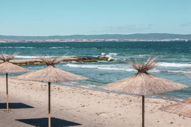 Bulgaristan 'ın Pomorie kentinden Güzel Deniz Manzarası.