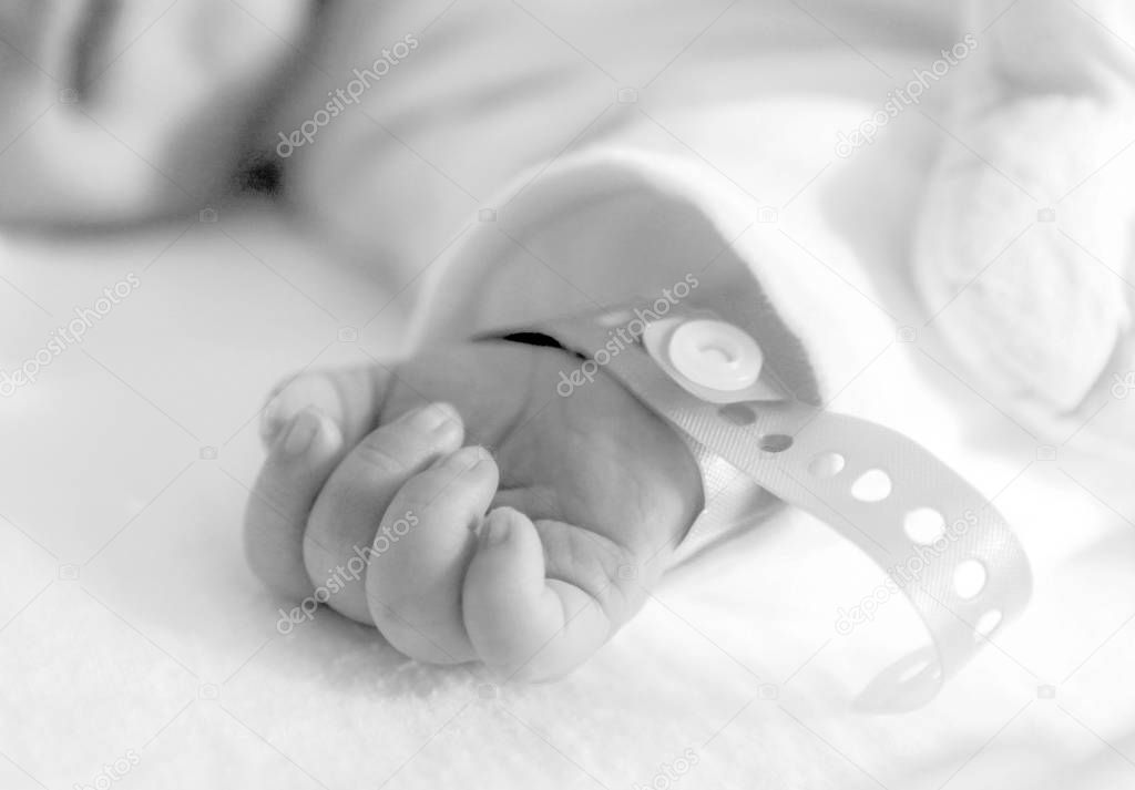 Newborn baby in hospital.