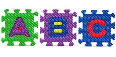 beyaz zemin üzerinde izole puzzle