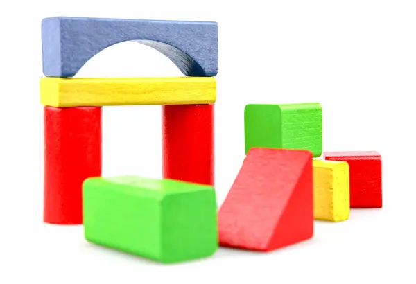 Beyaz Arka Plan Üzerinde Izole Oyuncak Blokları — Stok fotoğraf
