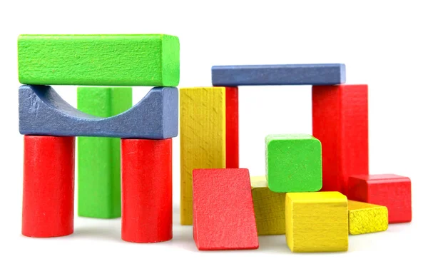Beyaz Arka Plan Üzerinde Izole Oyuncak Blokları — Stok fotoğraf