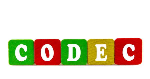 Kodek Izolované Text Dřevěných Stavebních Bloků — Stock fotografie