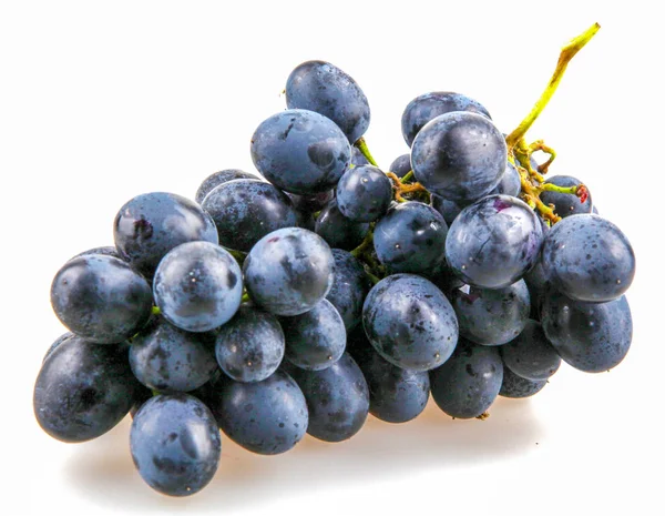 Czarne Winogrona Izolowane Białym Tle — Zdjęcie stockowe