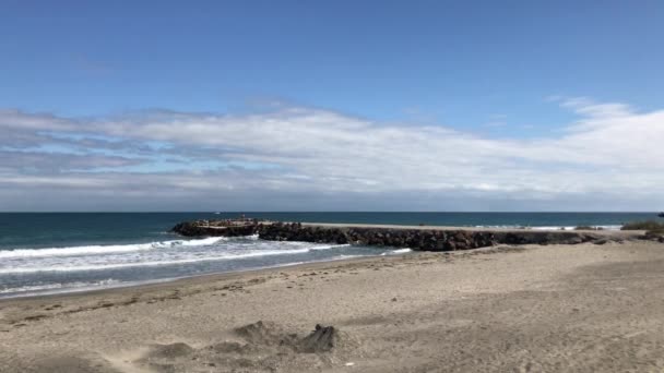 Plage Mer Dans Lumière Lumineuse Soleil — Video