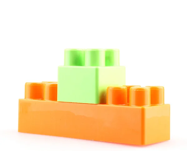 Blocos Brinquedo Coloridos Plástico Fundo Branco — Fotografia de Stock