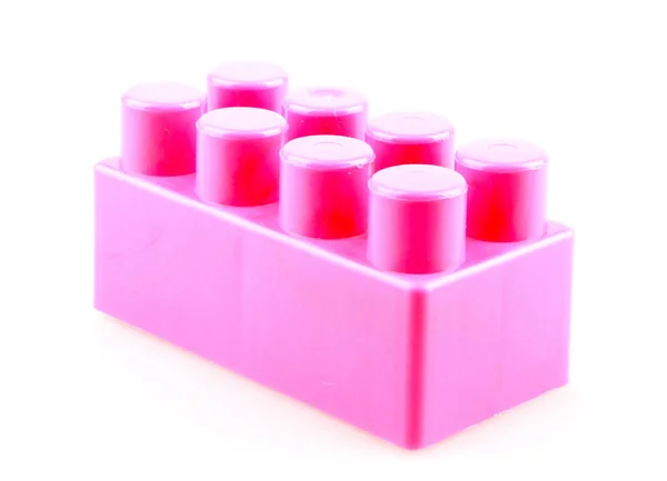 Plastic Colorful Toy Blocks White Background — Stock Photo, Image