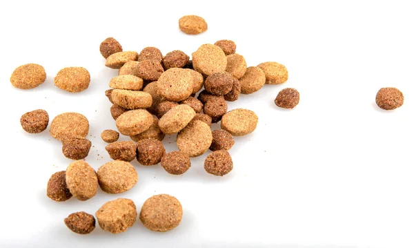 Dried Pet Food Isolated White Background — Stock Photo, Image