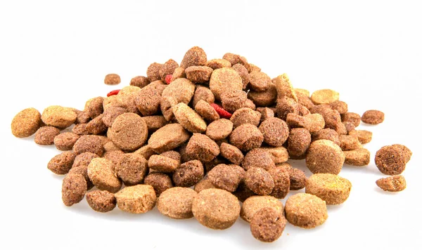 Dried Pet Food Isolated White Background — Stock Photo, Image