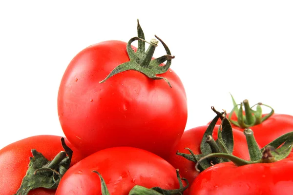 Close Tomates Vermelhos Fundo Branco — Fotografia de Stock