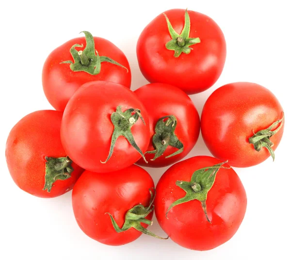 Närbild Röda Tomater Vit Bakgrund — Stockfoto