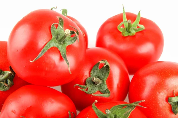 Zbliżenie Czerwone Pomidory Białym Tle — Zdjęcie stockowe