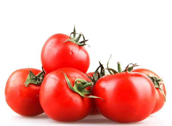 Zbliżenie Czerwone Pomidory Białym Tle — Zdjęcie stockowe