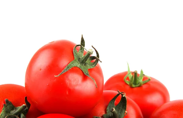 白い背景の赤いトマトのクローズ アップ — ストック写真