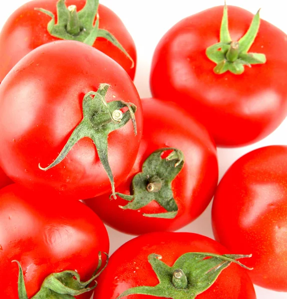 Närbild Röda Tomater Vit Bakgrund — Stockfoto