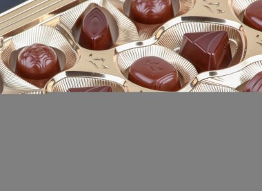 Taze çikolata bir kutu.