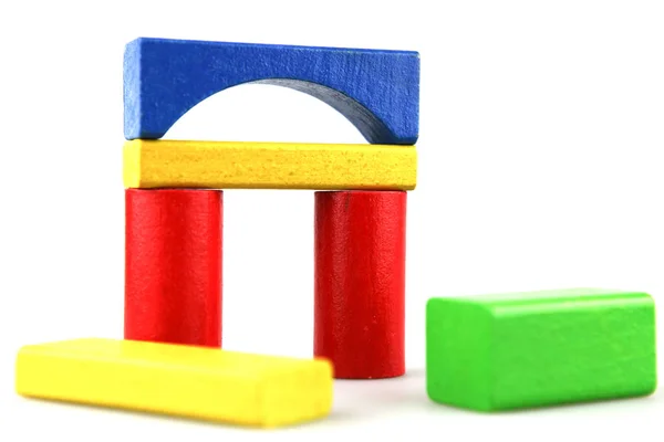 Children Wooden Blocks Play — Stock Photo, Image