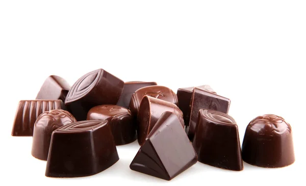 Söt Choklad Isolerad Vit Bakgrund — Stockfoto