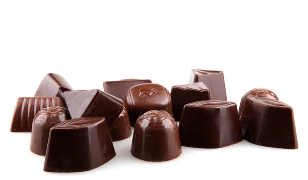 Zoete Chocolade Geïsoleerd Witte Achtergrond — Stockfoto