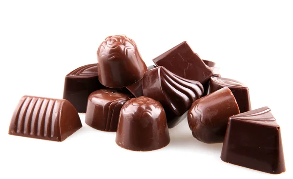 Chocolates Dulces Aislados Sobre Fondo Blanco — Foto de Stock
