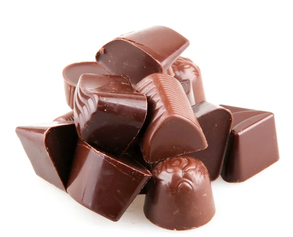 Sweet Chocolates Isolated White Background — Stock Photo, Image